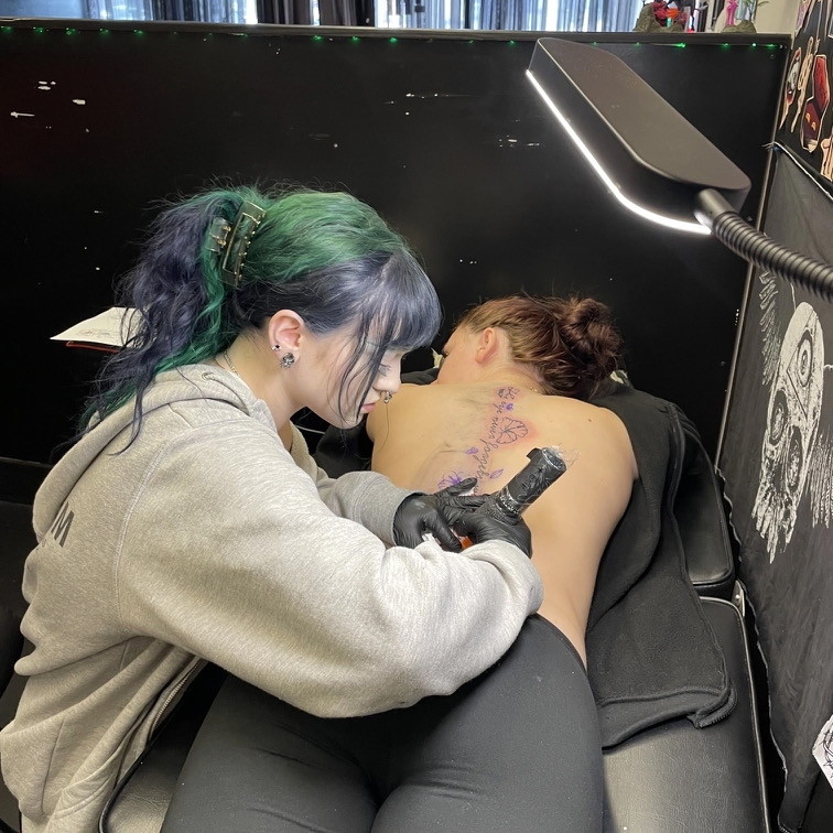 Emma Bray, apprentice tattoo artist at Marion Ink